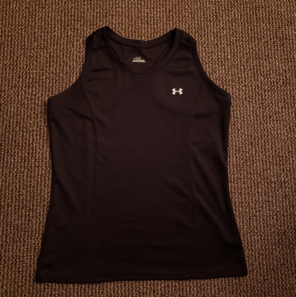 Under Armour UA Tech Activewear Athletic Racer Back Tank Top Black Medium